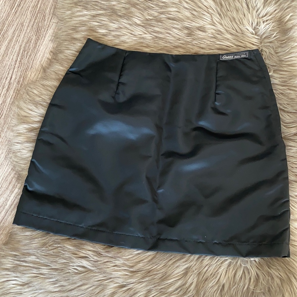 Guess Jeans USA Vintage Y2K Black Satin Skirt - Made in Canada